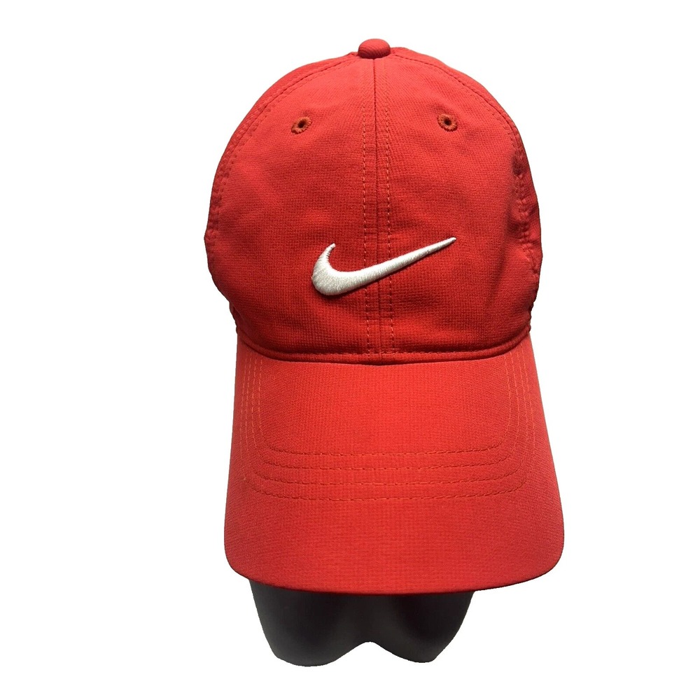 Nike Golf Red Adjustable Polyester Ball Cap Hat (YB)
